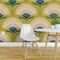 Peel & Stick Wallpaper 2FT Wide Deco Floral Fans Green Chartreuse Geometric Flowers Large Scale Mid Century Mod Custom Removable Wallpaper by Spoonflower
